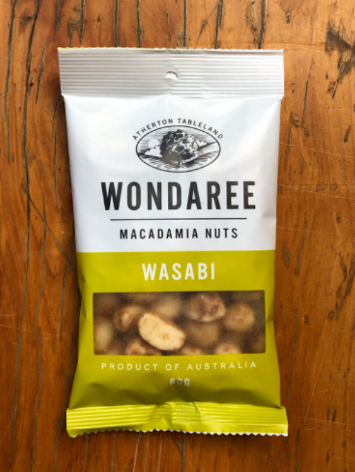 Wondaree Macadamia Nuts - Wasabi 80g Grown On The Atherton Tablelands FNQ