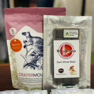 Winter & Mann Dark Whole Bean Coffee Chocolate Handmade By Stevo's Super Chocolate Yungaburra FNQ & Crater Mountain Coffee Espresso Grown Upper Barron Atherton Tablelands 100% Australian Made And Grown