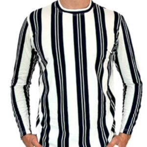 Jimmy Stuart BERMUDA STRIPE COTTON L/S TEE - NAVY/GREEN