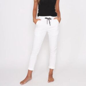 Size 16 MONACO JEANS RILEY DENIM JOGGER - WHITE
