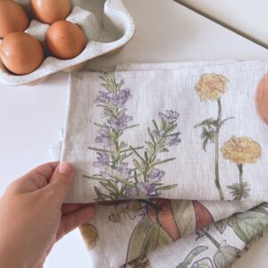 Treasure Inventory Garden Party Linen Tea Towel designed in Port Douglas and made in Australia