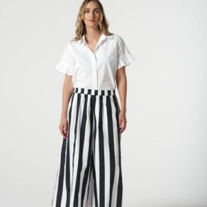 Goondiwindi Cotton - Dune Cotton Ruffle Sleeve Shirt - White