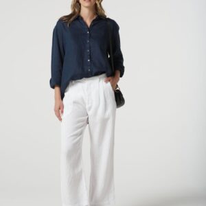 Goondiwindi Cotton - Staple Tailored Linen Pant White