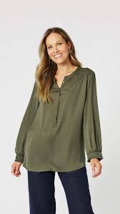 Hammock and Vine - Luxe Nehru Top - Khaki
