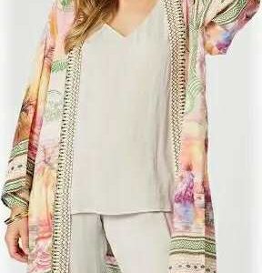 Hammock and Vine Passport Print Kimono - Sunset Multi