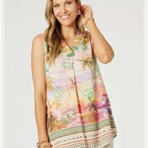 Hammock and Vine Passport Print Cami - Sunset Multi