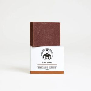 Aussie Man Hands - The Boss Cedarwood & Rosemary Exfoliating Bar Soap 120g