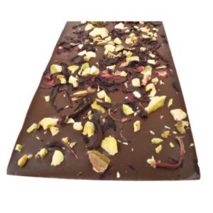 Charley's Chocolate - Dark Chocolate Rosella & Pistachio 85g