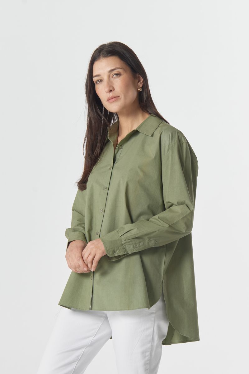 Goondiwindi Cotton - Bloom Oversized Basic Cotton Shirt - Sage Green