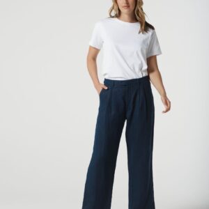 Goondiwindi Cotton - Staple Tailored Linen Pant - Dark Navy