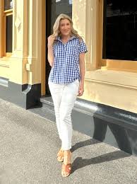 Monaco Jeans - Knox Top Navy Check