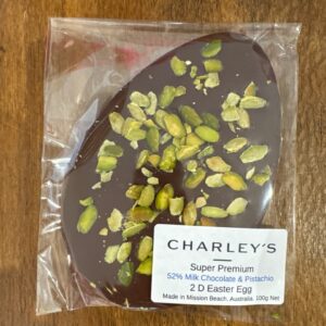 Charley's Chocolate - 2D Easter Egg Pistachio Milk Chocolate