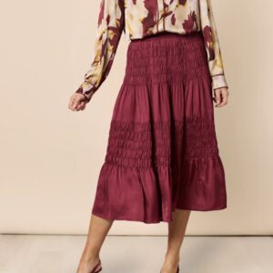 Hammock & Vine - Lux Ruche Skirt - Shiraz