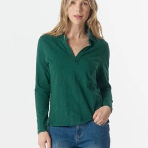 cloth+paper+scissors - The Collared Henley Tee - Rainforest