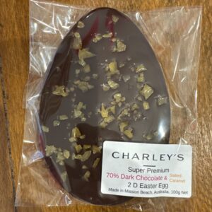 Charley's Chocolate - 2D Easter Egg Salted Caramel Dark Chocolate