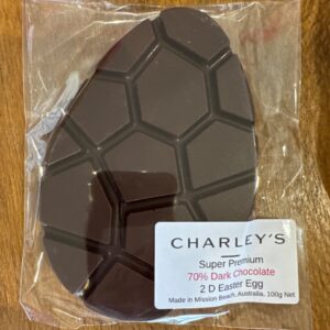 Charley's Chocolate - 2D Easter Egg Premium Plain Dark Chocolate